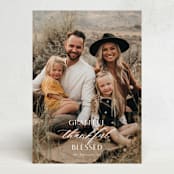 "Grateful Thankful Blessed" - Thanksgiving Cards in Snow by Emily Betts - Front