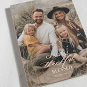 "Grateful Thankful Blessed" - Thanksgiving Cards in Snow by Emily Betts - Detail