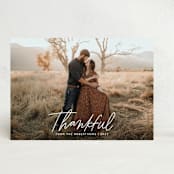 "Scripty Thankful" - Thanksgiving Cards in Cloud by Kristen Magee - Front