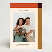 "Mondrian" - Thanksgiving Cards in Persimmon by Annie Clark - Front