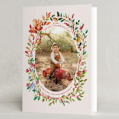 "Seasons" - Thanksgiving Cards in Acorn by Sarah Knight - Folded Card