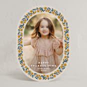 "Stamped Blooms" - Thanksgiving Cards in Golden by Amy Kross - Front
