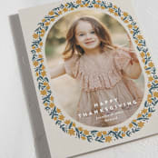 "Stamped Blooms" - Thanksgiving Cards in Golden by Amy Kross - Detail