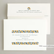"Stamped Blooms" - Thanksgiving Cards in Golden by Amy Kross - FREE Recipient Addressing