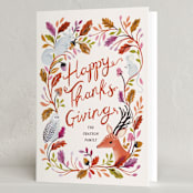 "Thankful forest" - Thanksgiving Cards in Fig by Sarah Knight - Folded Card
