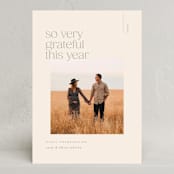 "Statement" - Thanksgiving Cards in Cream by Ellen Schlegelmilch - Front