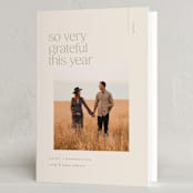 "Statement" - Thanksgiving Cards in Cream by Ellen Schlegelmilch - Folded Card