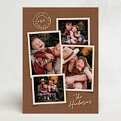 "Stamped Burlap Thanksgiving Collage" - Thanksgiving Cards in Nutmeg by Kamala Nahas - Front