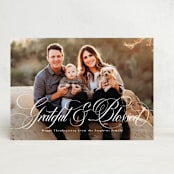 "Grateful and blessed" - Thanksgiving Cards in Cotton by Lea Delaveris - Front