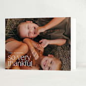 "so very thankful." - Thanksgiving Cards in Cotton by Ellen Schlegelmilch - Folded Card