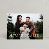 "Beyond Grateful" - Thanksgiving Cards in Snow by Hooray Creative - Front