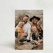 "Grateful Thankful Blessed" - Thanksgiving Cards in Snow by Emily Betts - Front
