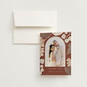"Leaf Cascade" - Wedding Thank You Cards in Latte by Alethea and Ruth - Front