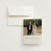 "Modern Type" - Wedding Thank You Cards in Moon by Heather Cairl - Front