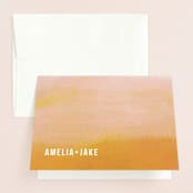 "Ombre" - Wedding Thank You Cards in Mandarin by Dean Street - Front