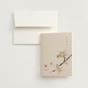 "Ink Blossoms" - Wedding Thank You Cards in Red Tone by Ani Somi - Front