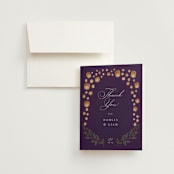 "Disney's Tangled Lanterns" - Wedding Thank You Cards in Twilight by Simona Camp - Front