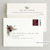 "Woodland Garden" - Wedding Thank You Cards in Mahogany by Susan Moyal - FREE Recipient Addressing