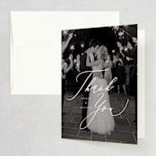"Timeless" - Wedding Thank You Cards in Taupe by Leah Bisch - Front