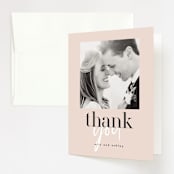 "Loved" - Wedding Thank You Cards in Champagne by Angela Garrick - Front