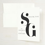 "Modern Initials" - Wedding Thank You Cards in Buttercream by Lori Wemple - Front