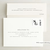 "Modern Initials" - Wedding Thank You Cards in Buttercream by Lori Wemple - FREE Recipient Addressing