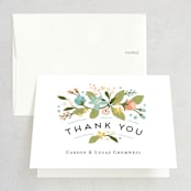 "Floral Ampersand" - Wedding Thank You Cards in Sea Breeze by Jennifer Wick - Front
