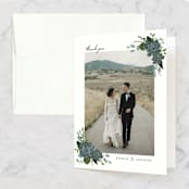 "Echeveria" - Wedding Thank You Cards in Prussian Blue by Susan Moyal - Front