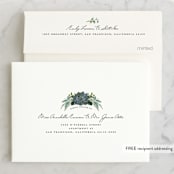 "Echeveria" - Wedding Thank You Cards in Prussian Blue by Susan Moyal - FREE Recipient Addressing
