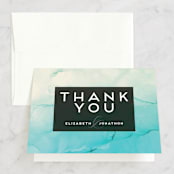 "Ombio" - Wedding Thank You Cards in Aqua by GeekInk Design - Front