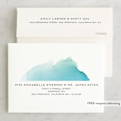 "Ombio" - Wedding Thank You Cards in Aqua by GeekInk Design - FREE Recipient Addressing