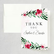 "Garden Party Joy" - Wedding Thank You Cards in Blush by frances mathys - Front