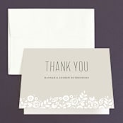 "White Shadows" - Wedding Thank You Cards in Champagne by Jessica Williams - Front