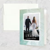 "Painted Sea" - Wedding Thank You Cards in Seafoam by Hooray Creative - Front