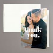 "Nolita" - Wedding Thank You Cards in Silk by Annie Clark - Front
