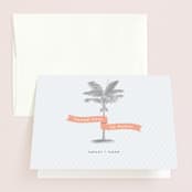 "Palm" - Wedding Thank You Cards in Salmon by Lauren Chism - Front