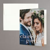 "The Loden" - Wedding Thank You Cards in Ivory by Kelly Schmidt - Front
