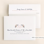 "Wildflower Crest" - Wedding Thank You Cards in Navy by Alethea and Ruth - FREE Recipient Addressing