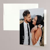 "Mountains" - Wedding Thank You Cards in Ivory by Angela Thompson - Front