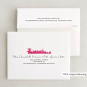 "Skyline -New York" - Wedding Thank You Cards in Magenta by Laura Condouris - FREE Recipient Addressing