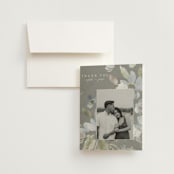 "Spring Dash" - Wedding Thank You Cards in Pewter by Grace Kreinbrink - Front