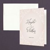 "Elegant Lace" - Wedding Thank You Cards in Blush by Hooray Creative - Front
