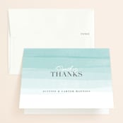 "Old Post Road" - Wedding Thank You Cards in Sea Salt by Jennifer Wick - Front
