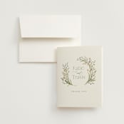 "delicate buds" - Wedding Thank You Cards in Olive by Jennifer Wick - Front