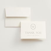 "The Hudson" - Wedding Thank You Cards in Latte by Kristie Kern - Front