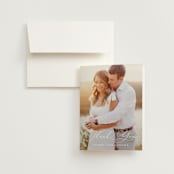 "Luxe script" - Wedding Thank You Cards in Pearl by Hooray Creative - Front