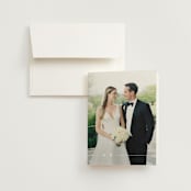 "Align" - Wedding Thank You Cards in Cotton by Jennifer Postorino - Front