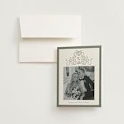 "Ornate sketched frame" - Wedding Thank You Cards in Forest by Jackie Crawford - Front