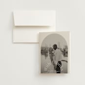 "Trois" - Wedding Thank You Cards in Almond by Blustery August - Front