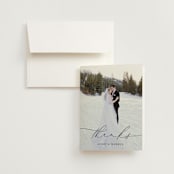 "Everlasting" - Wedding Thank You Cards in Latte by Jennifer Postorino - Front